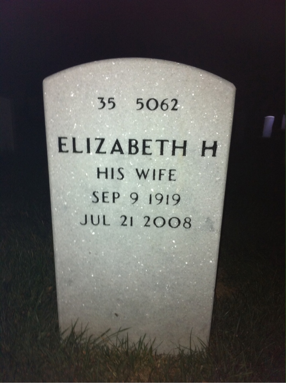 Back of headstone — Ellwood Lewis