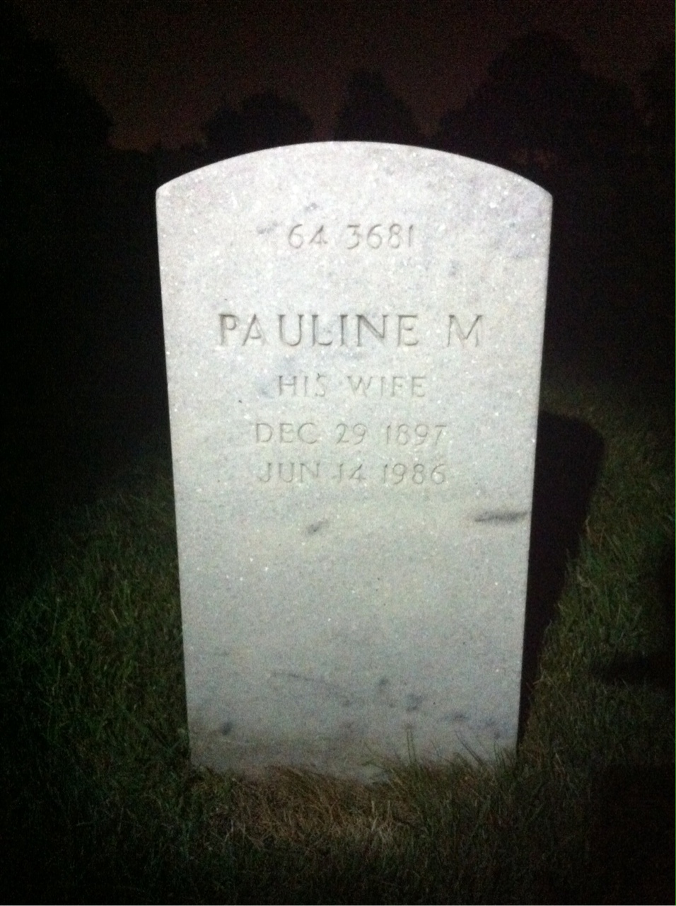 Back of headstone — Valentine William Lentz