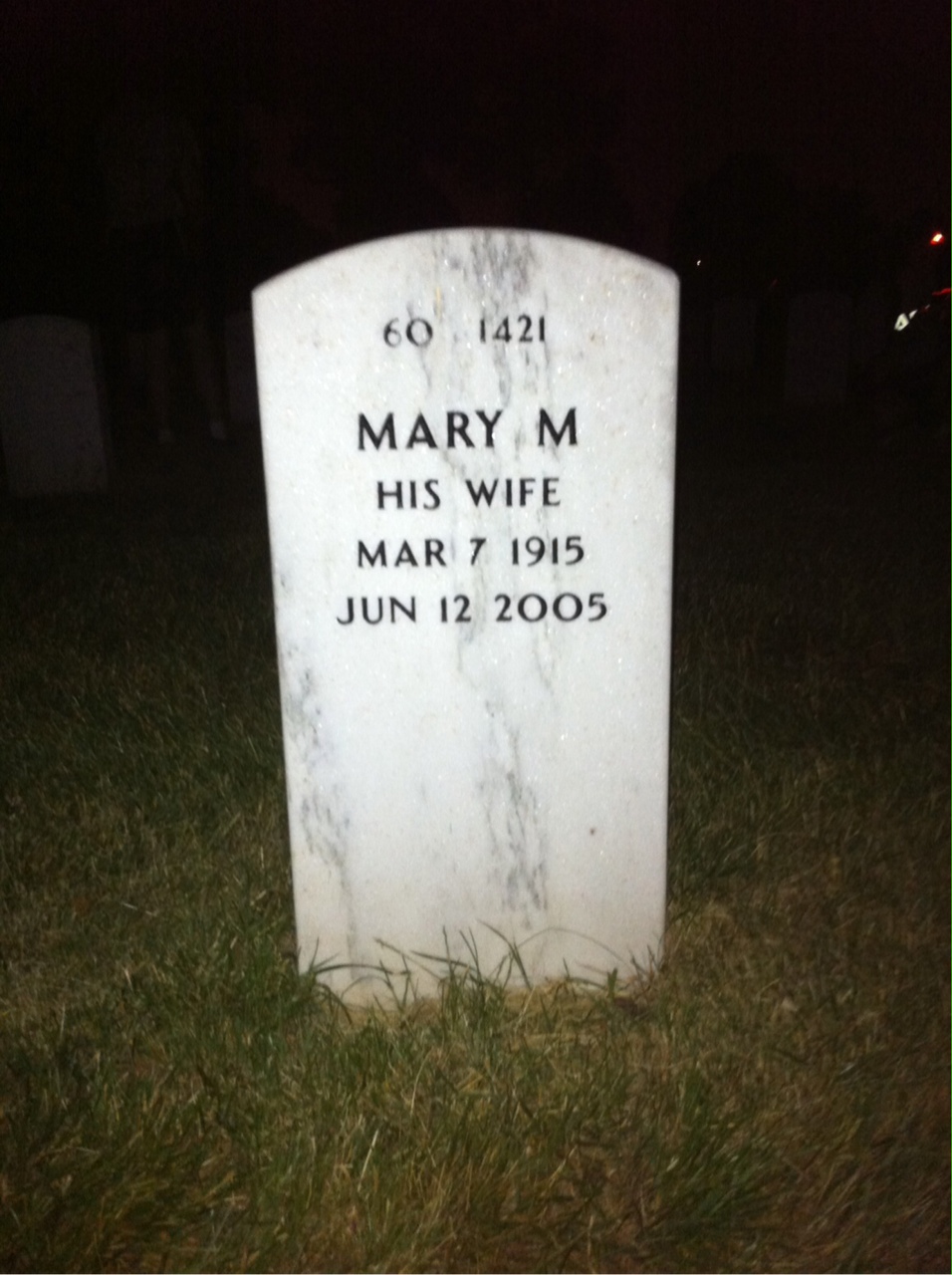 Back of headstone — Joseph Cosmano