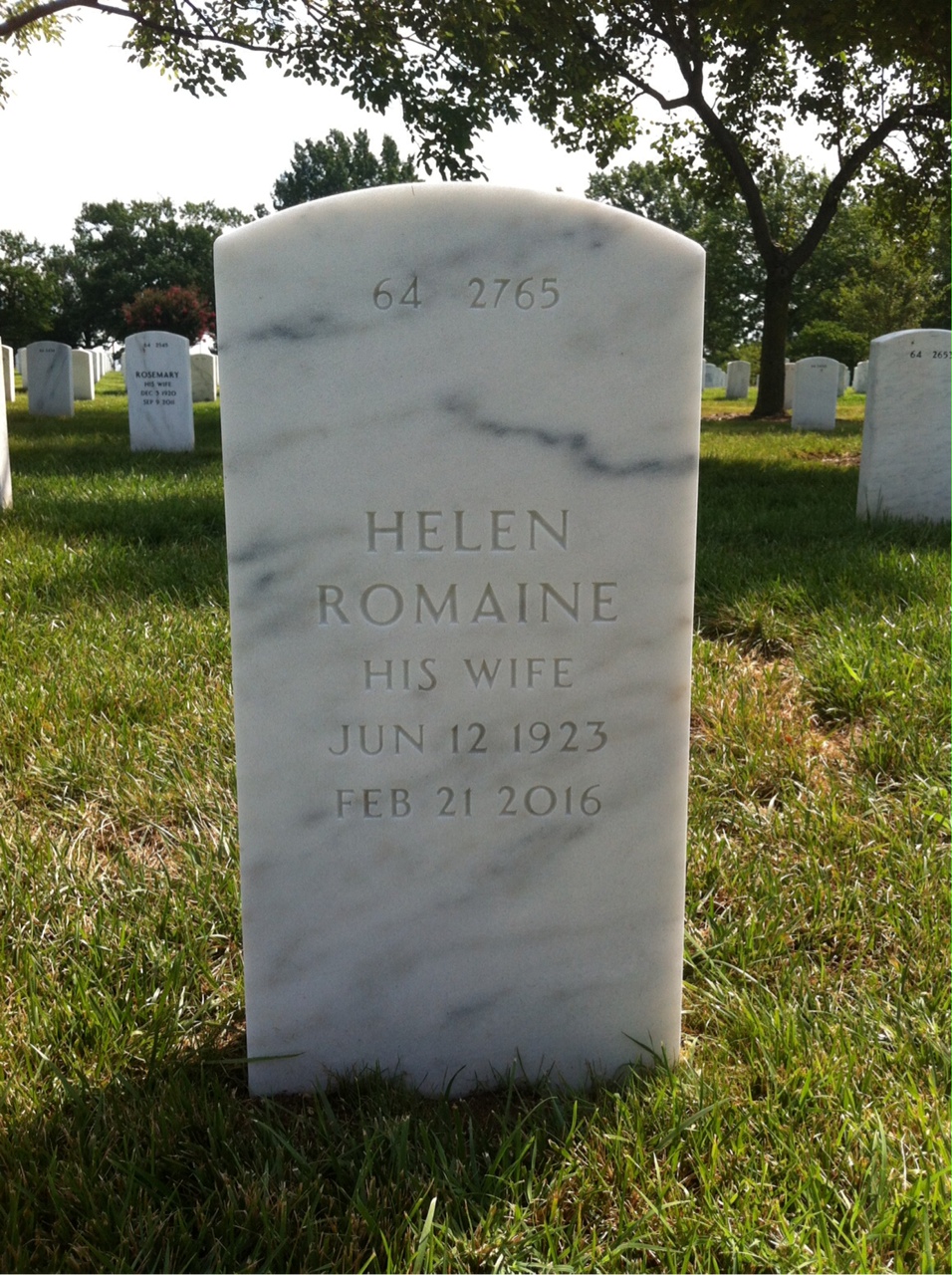 Back of headstone — Raymond Marsh