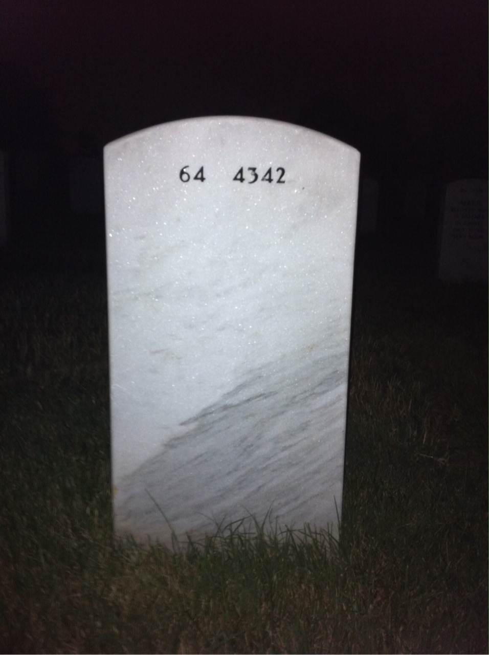 Back of headstone — Cyrus Williams