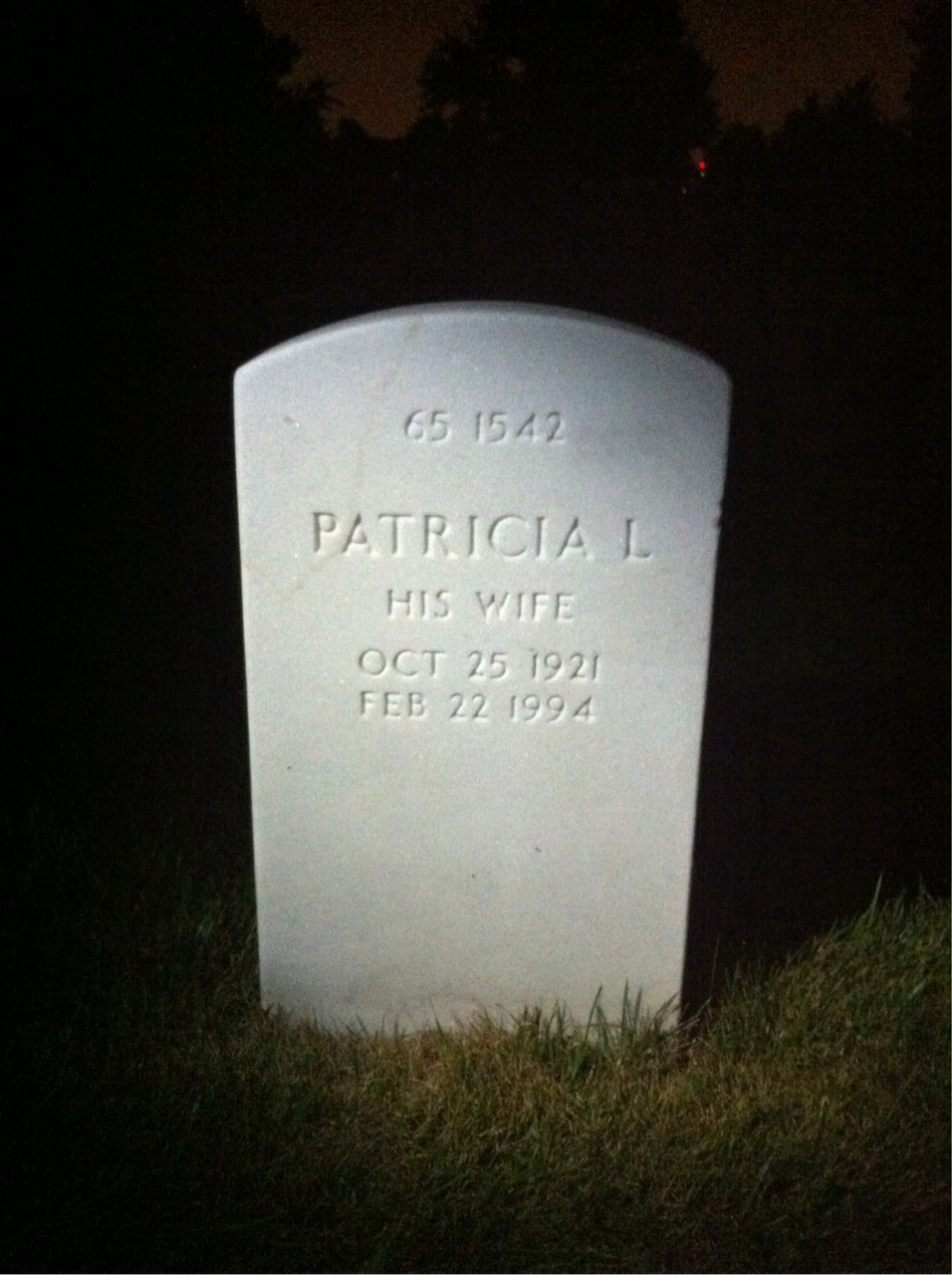 Back of headstone — Harry Arthars