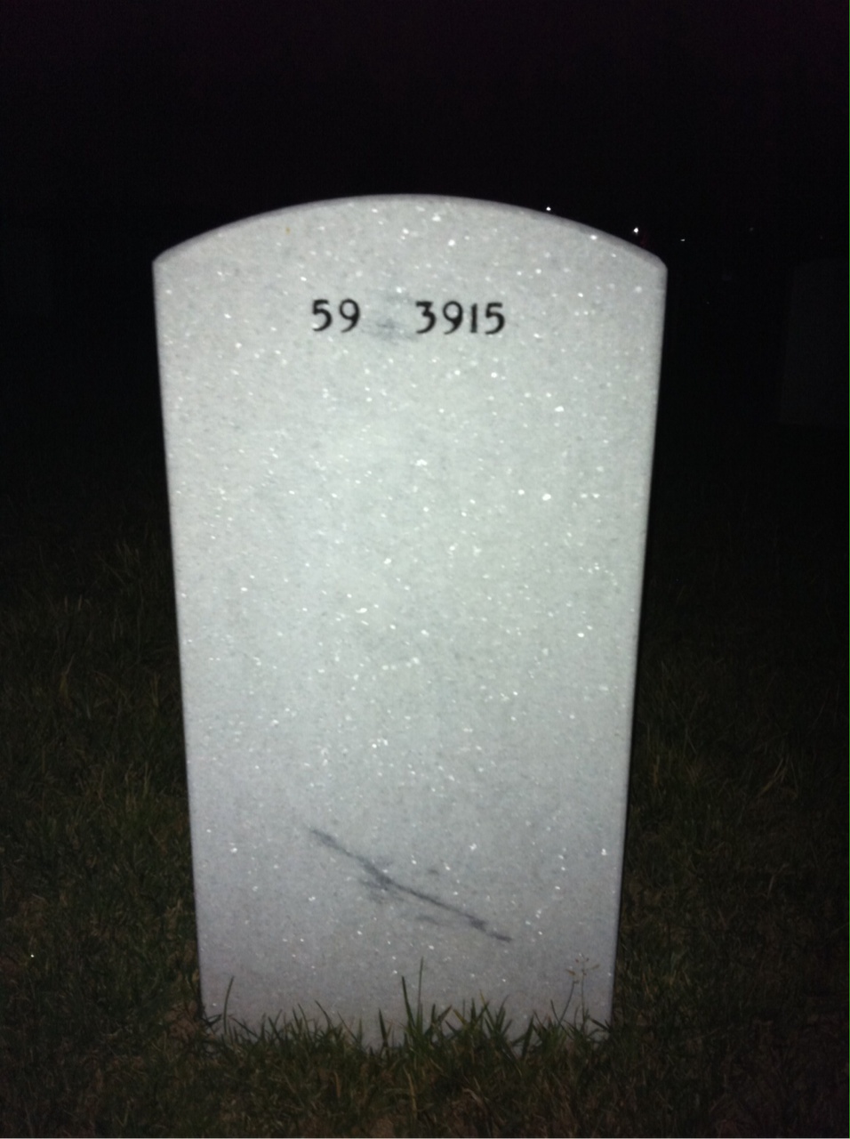 Back of headstone — William Washburn
