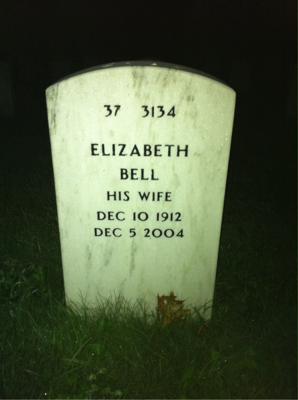 Back of headstone — John Gleason