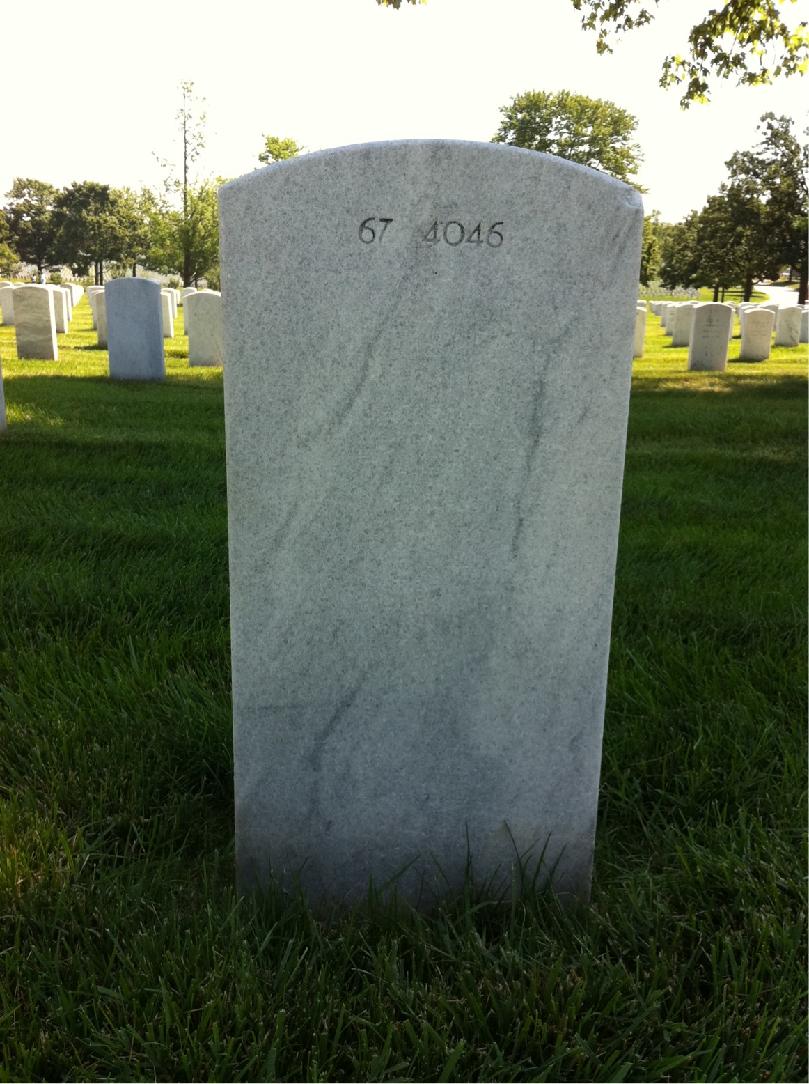 Back of headstone — Earl Baker