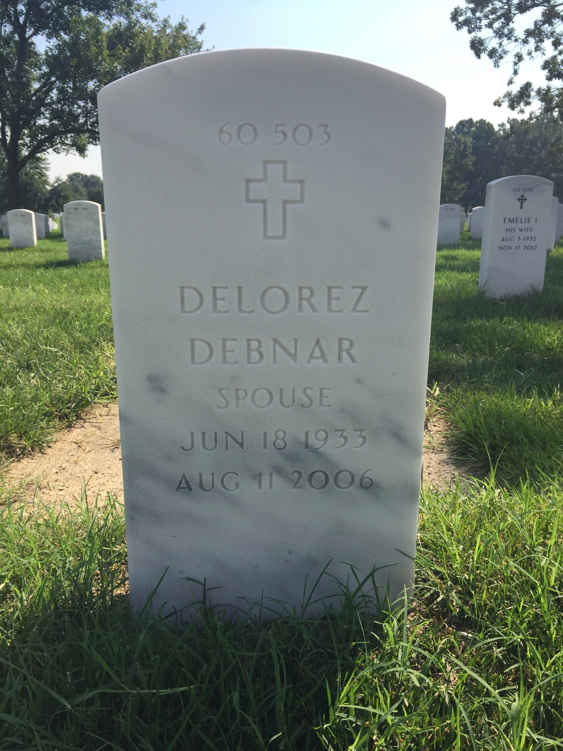 Back of headstone — Delorez Adams