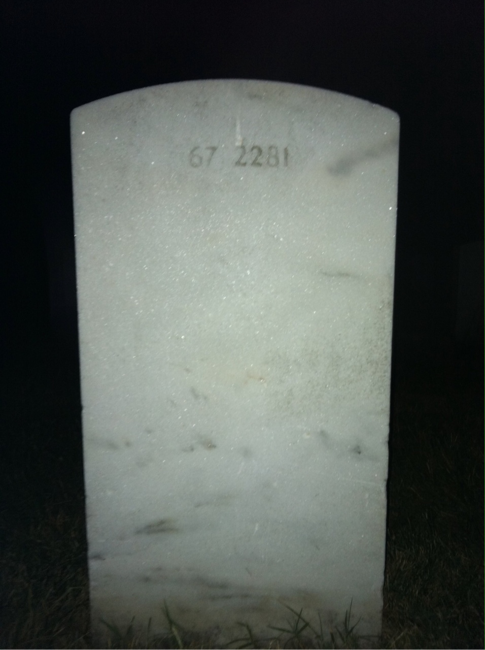 Back of headstone — James Mintzer