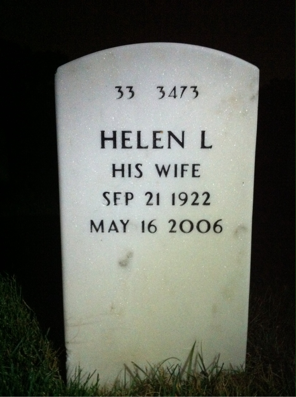 Back of headstone — Homer Obenour