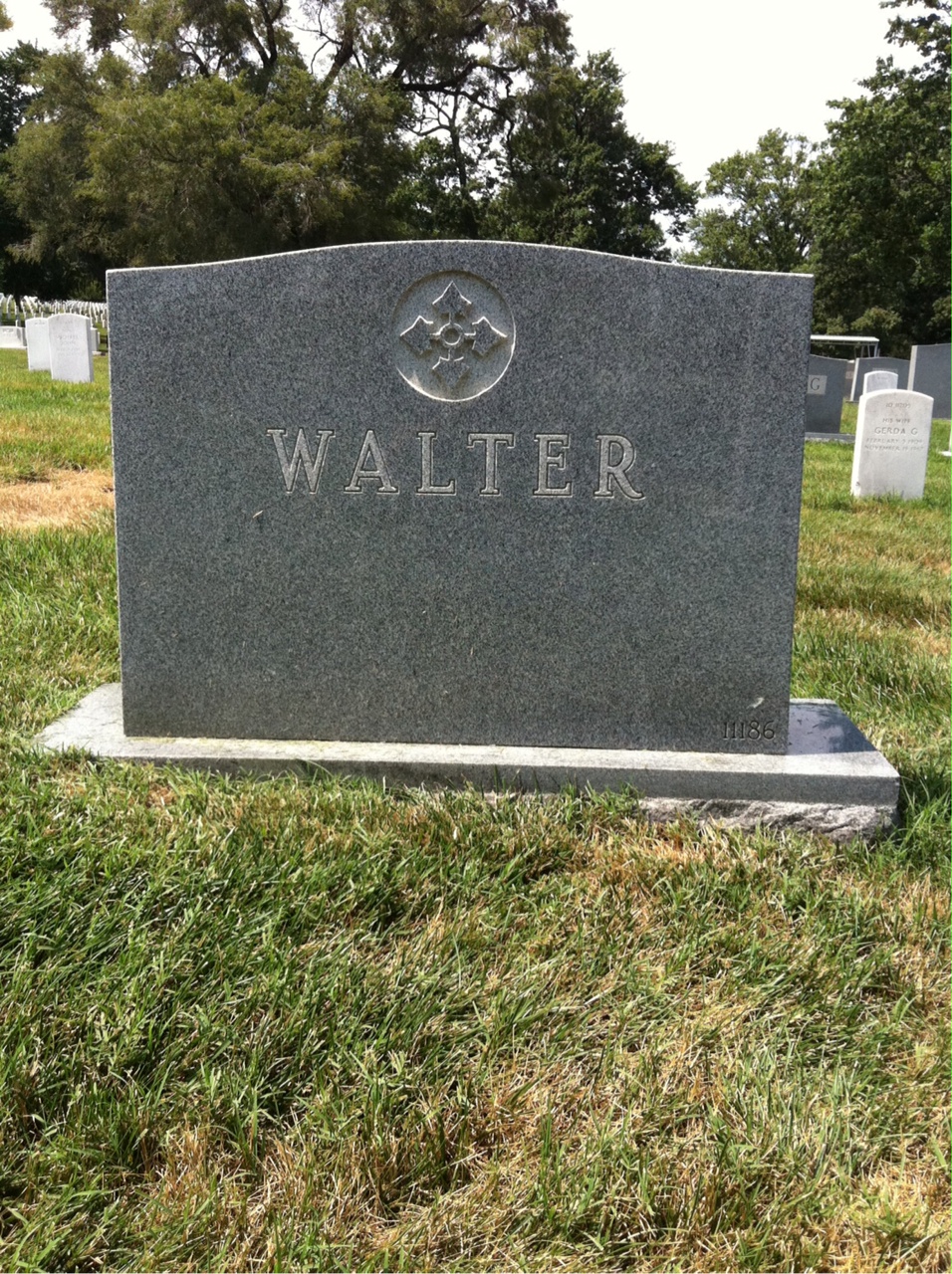 Back of headstone — Rudolph Walter