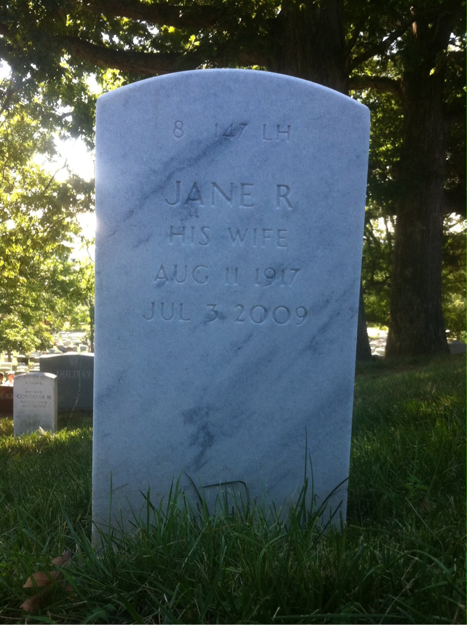 Back of headstone — Chester Morneau