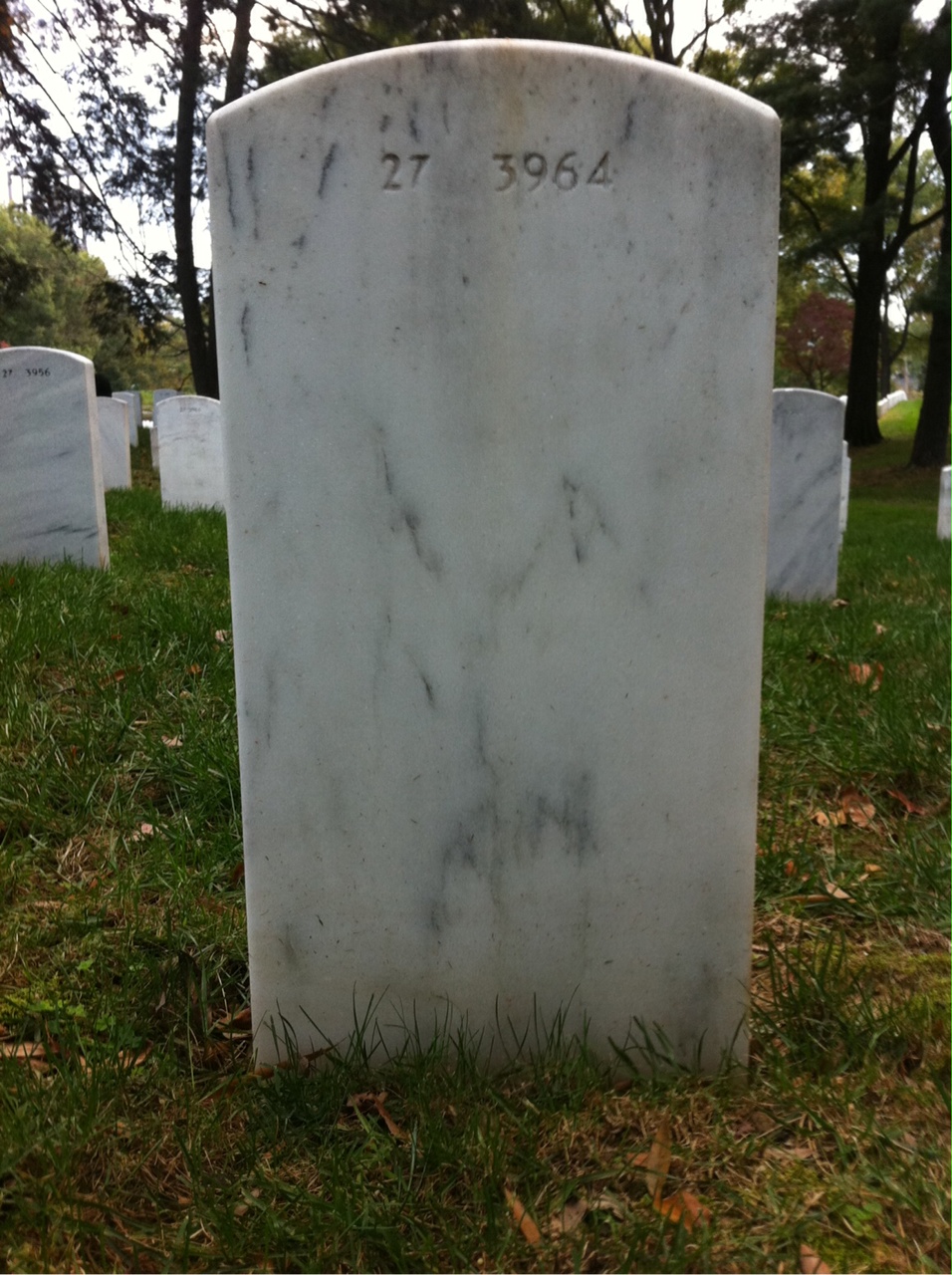 Back of headstone — Mary Anderson