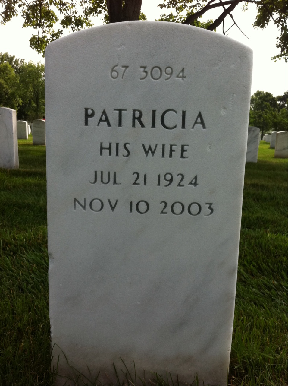 Back of headstone — Edward Franke