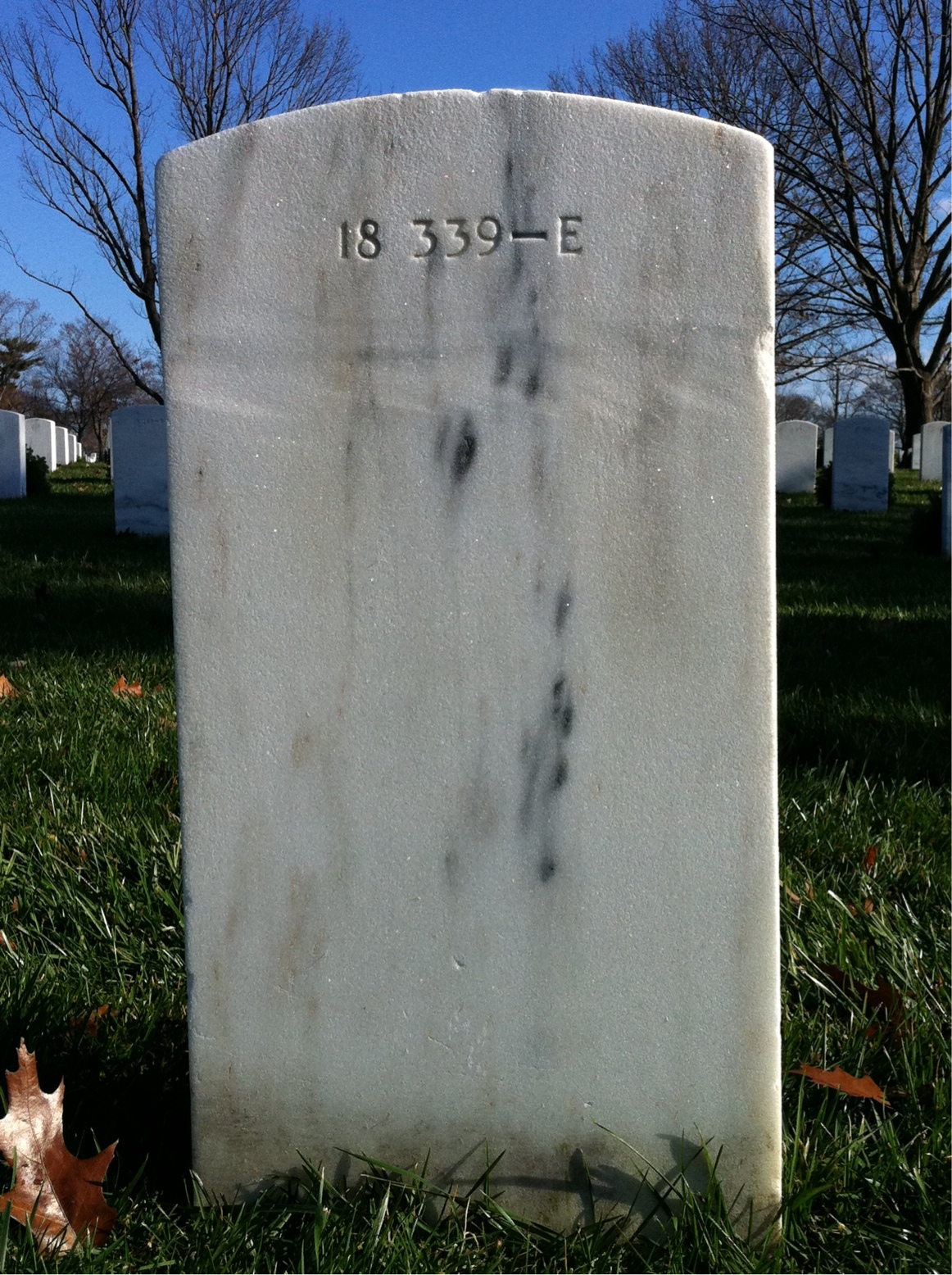 Back of headstone — Walter Allison