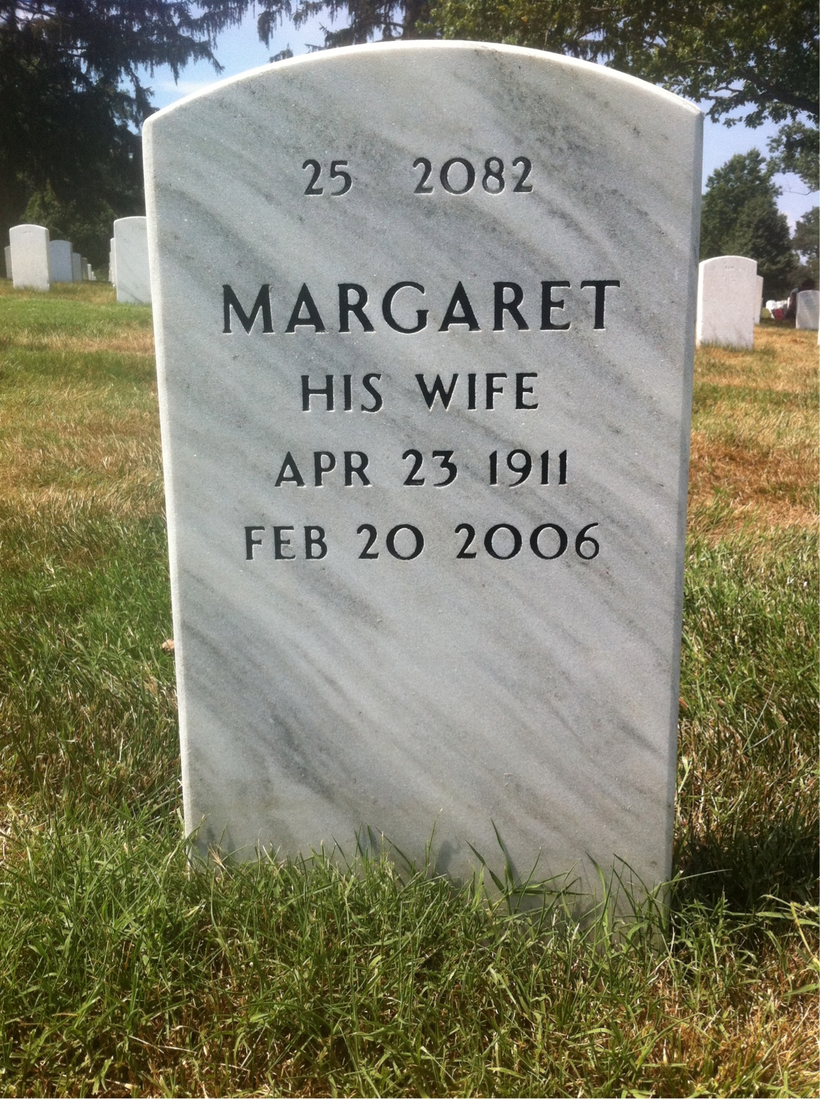 Back of headstone — Claude Tucker