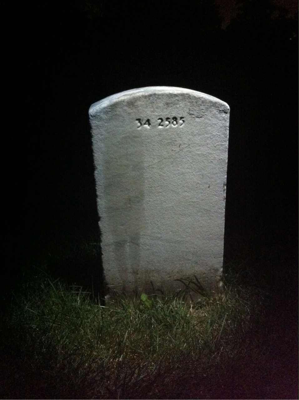 Back of headstone — Isaac Moore