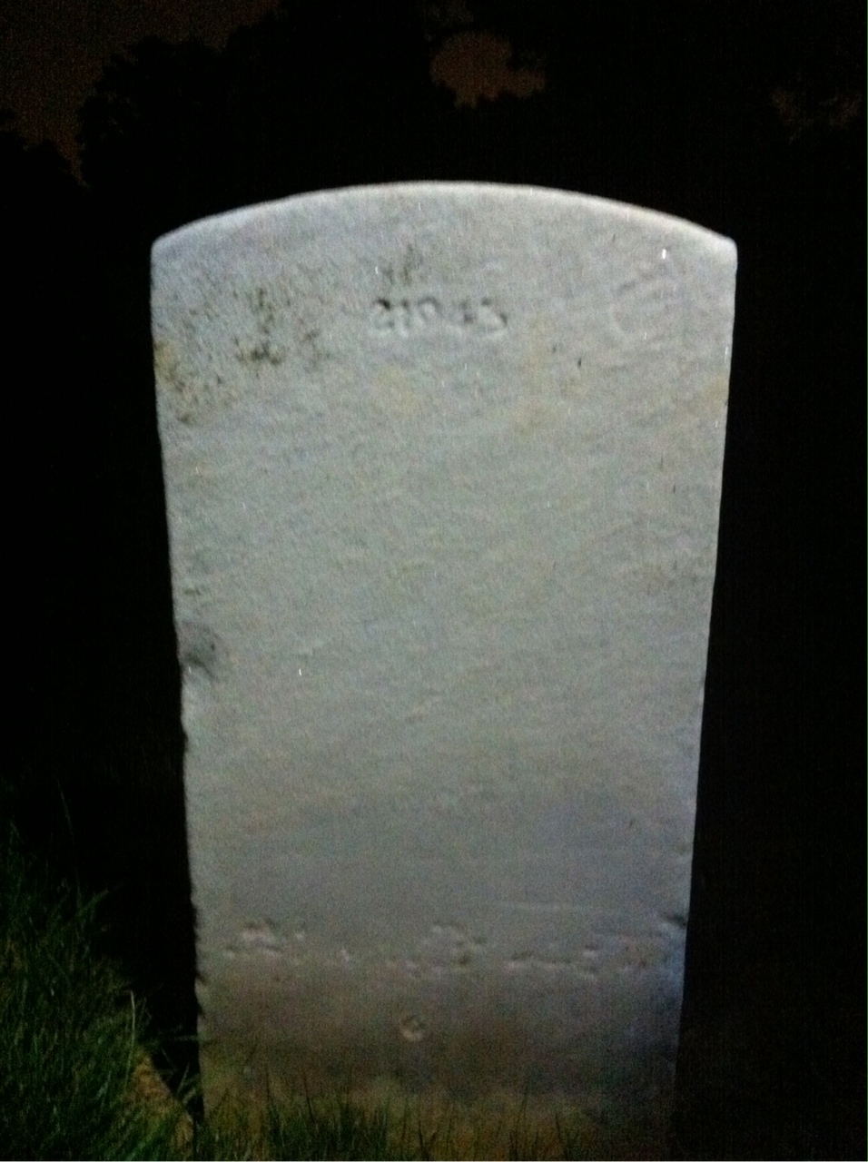 Back of headstone — Raymond Morrow