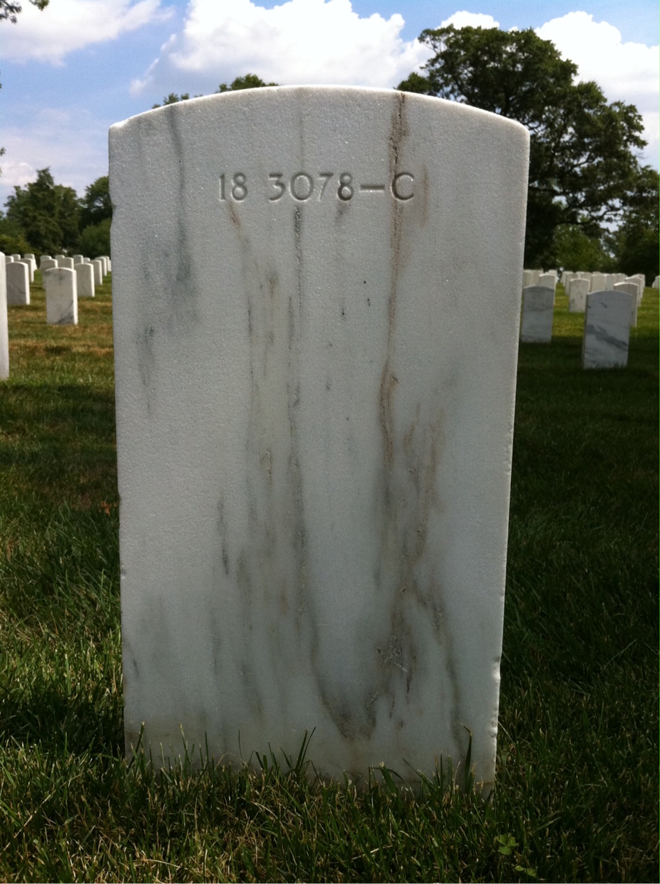 Back of headstone — John Mohl