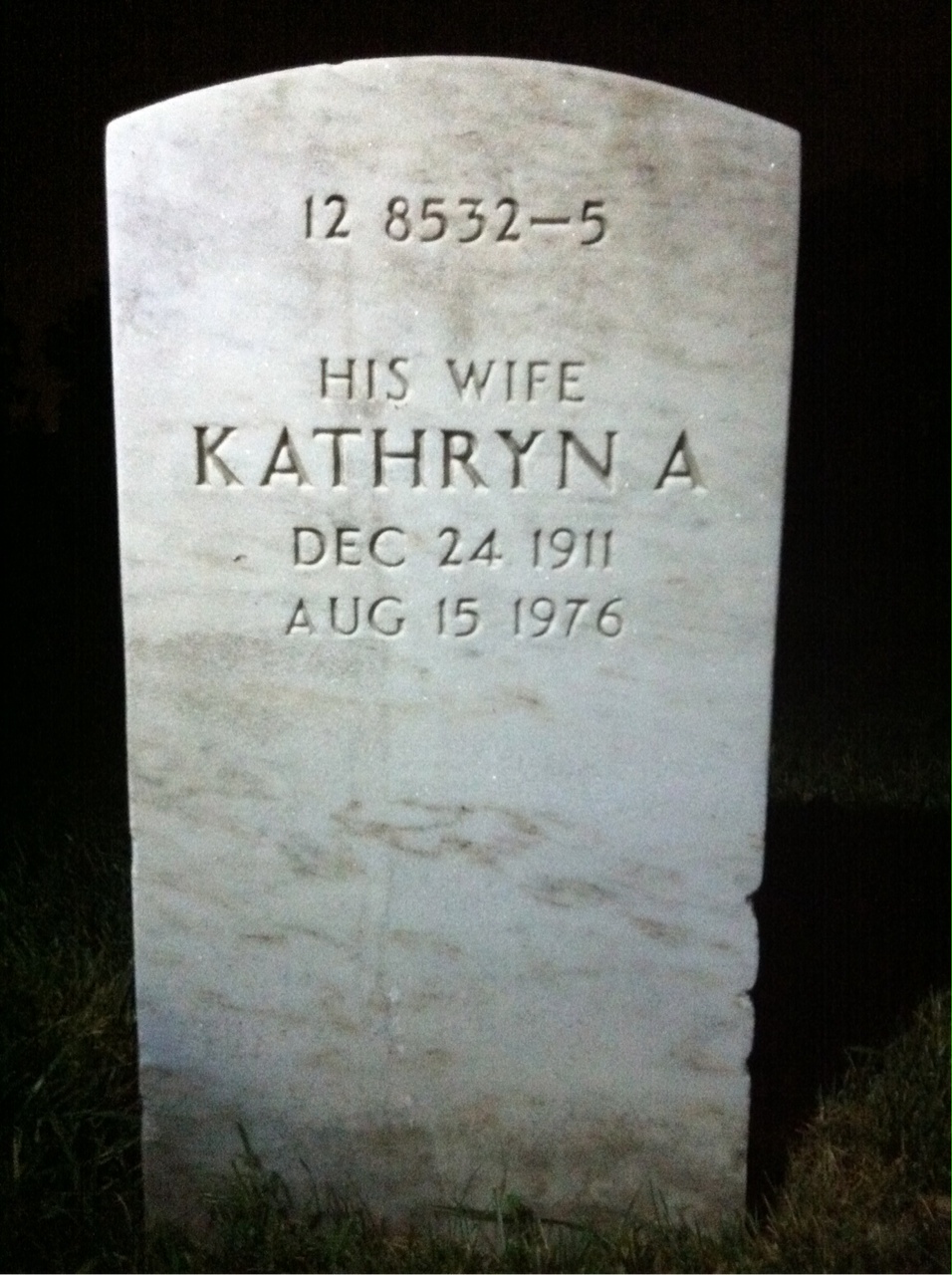 Back of headstone — Alfred Akin