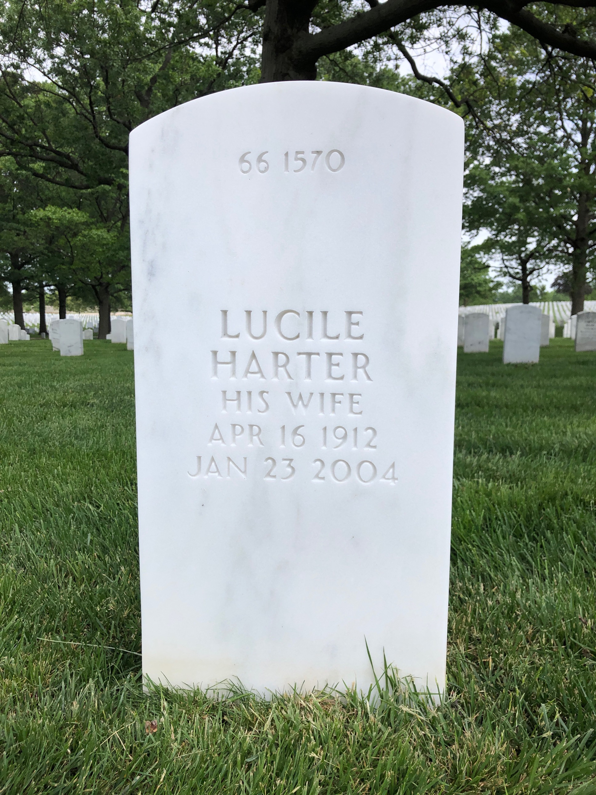 Back of headstone — Donald Harter