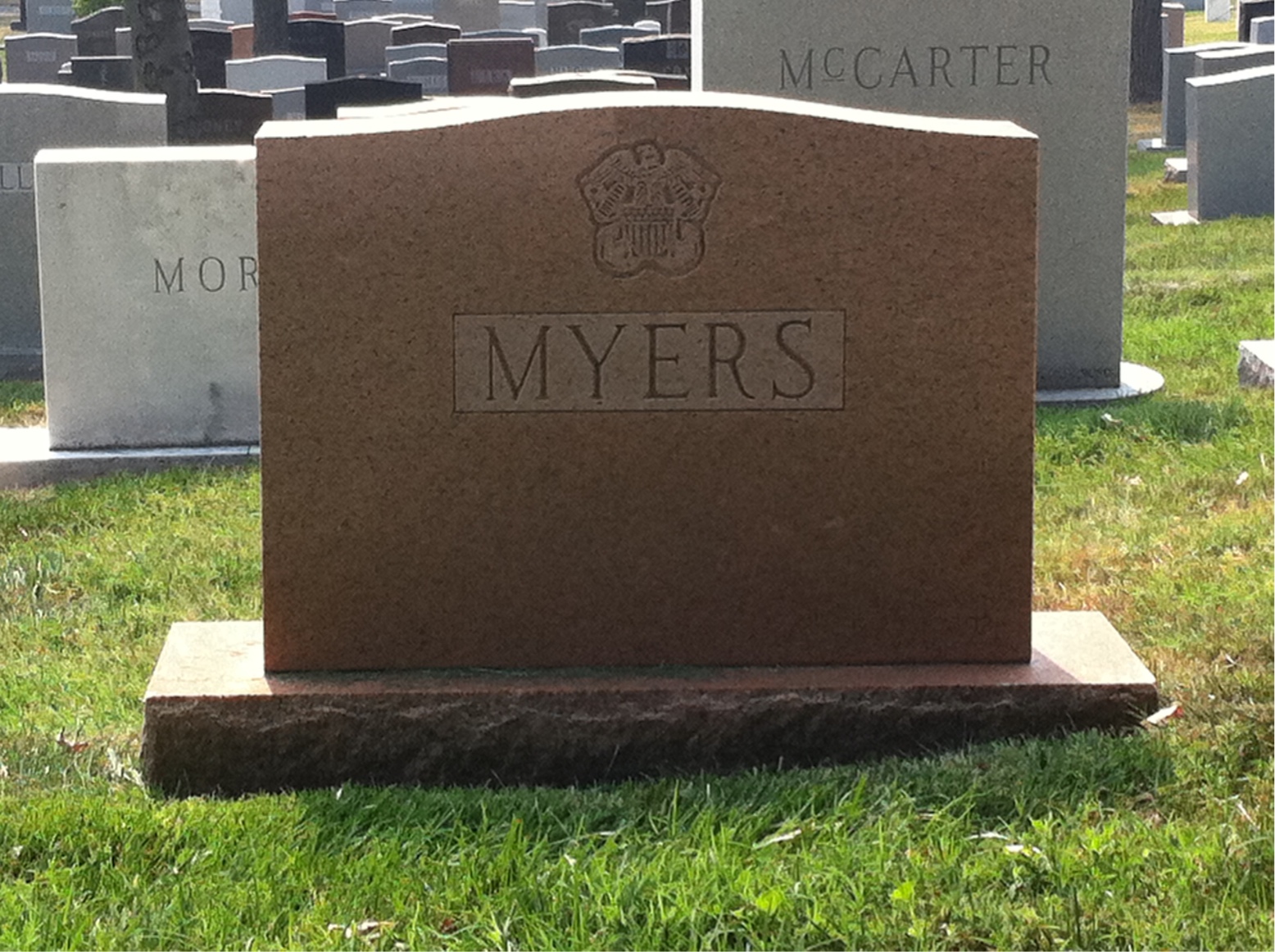 Back of headstone — James Myers