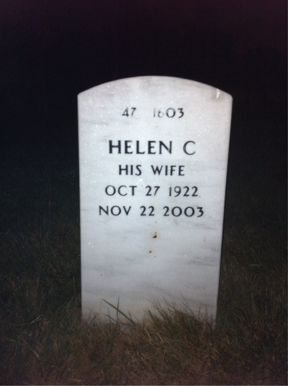 Back of headstone — Wyman Wise