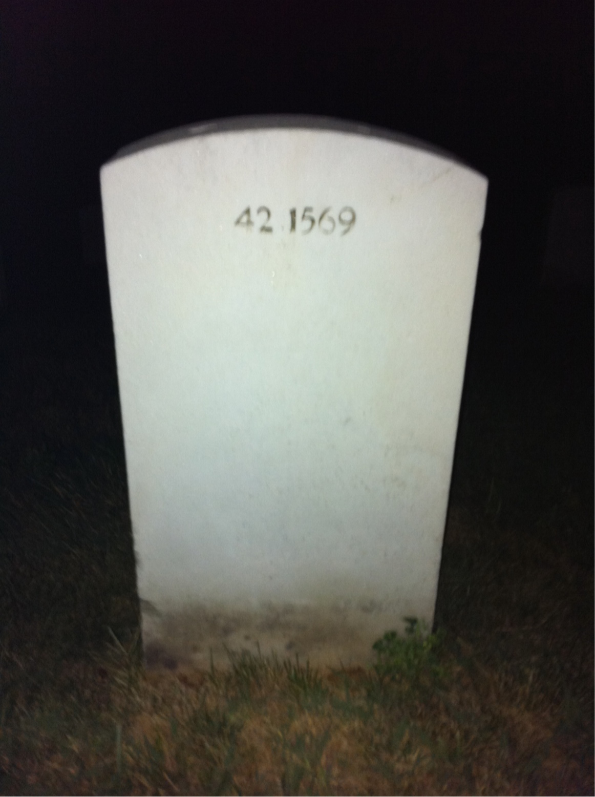 Back of headstone — Charles Alban