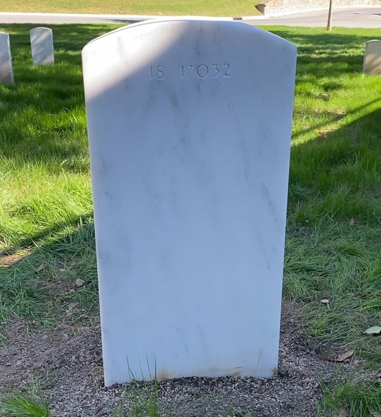 Back of headstone — David Brennan
