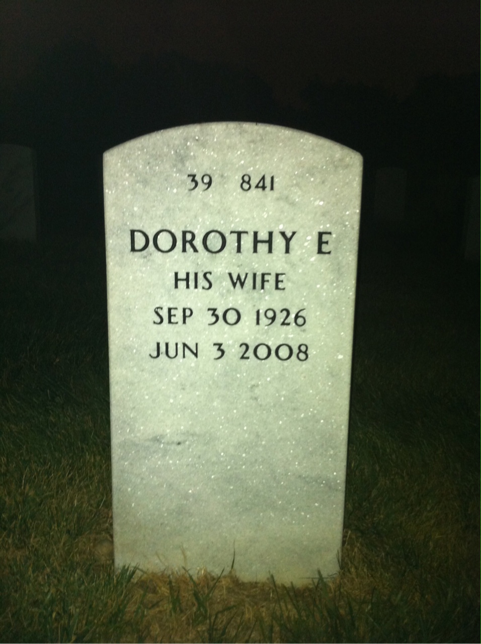 Back of headstone — Mike Hudock