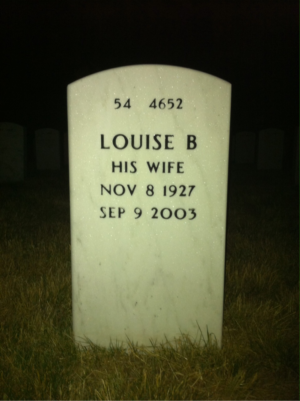 Back of headstone — Dale Stuck