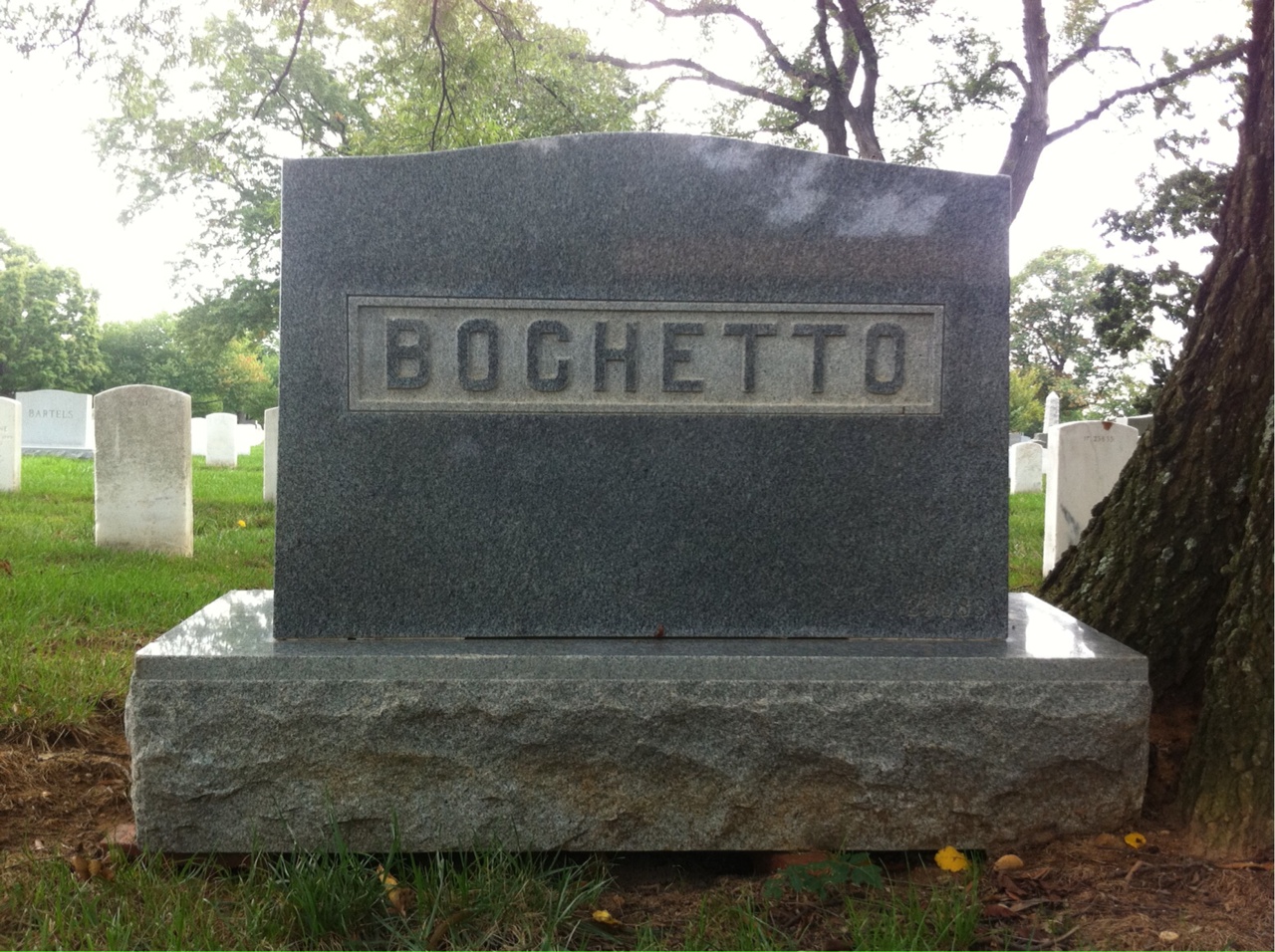 Back of headstone — Michael Bochetto