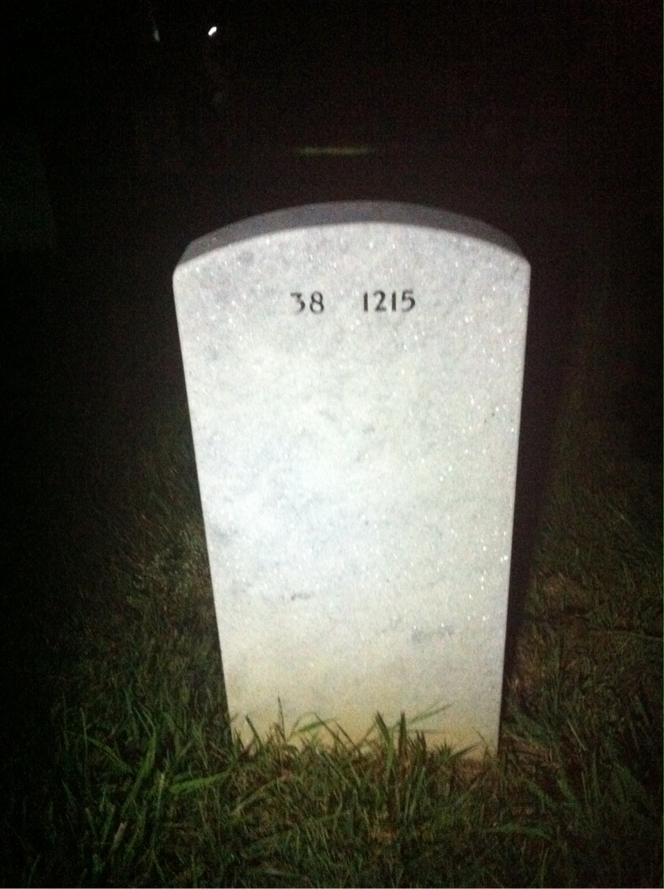 Back of headstone — John Anderson