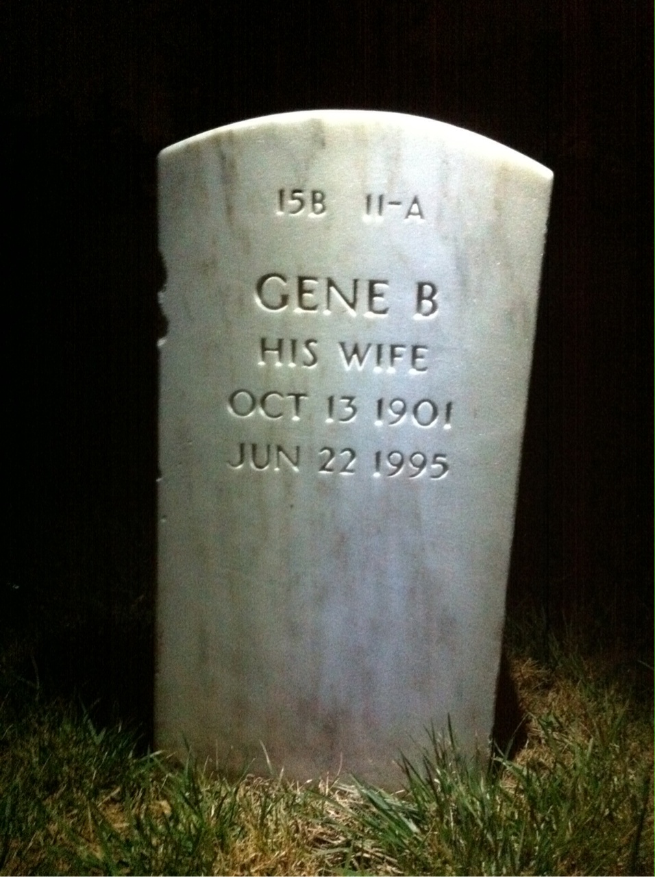 Back of headstone — Barton Murray