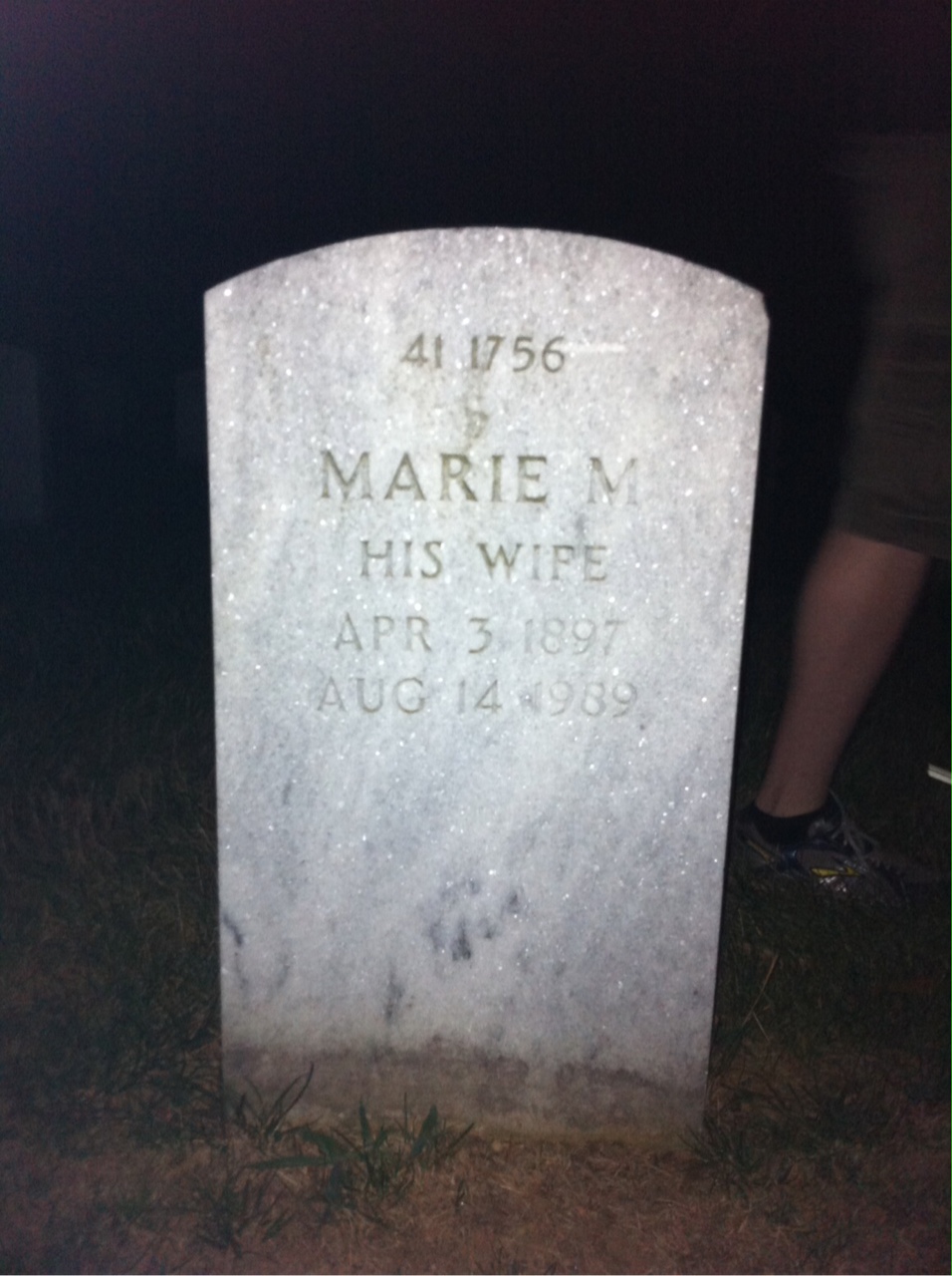 Back of headstone — Charles Bakely