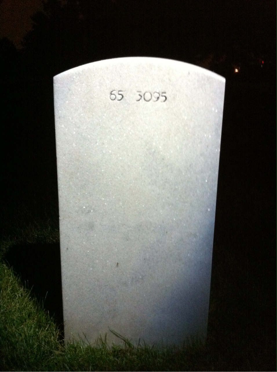 Back of headstone — Carl Arantz
