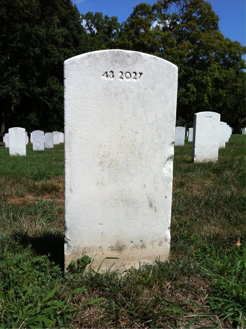 Back of headstone — Katherine Mills