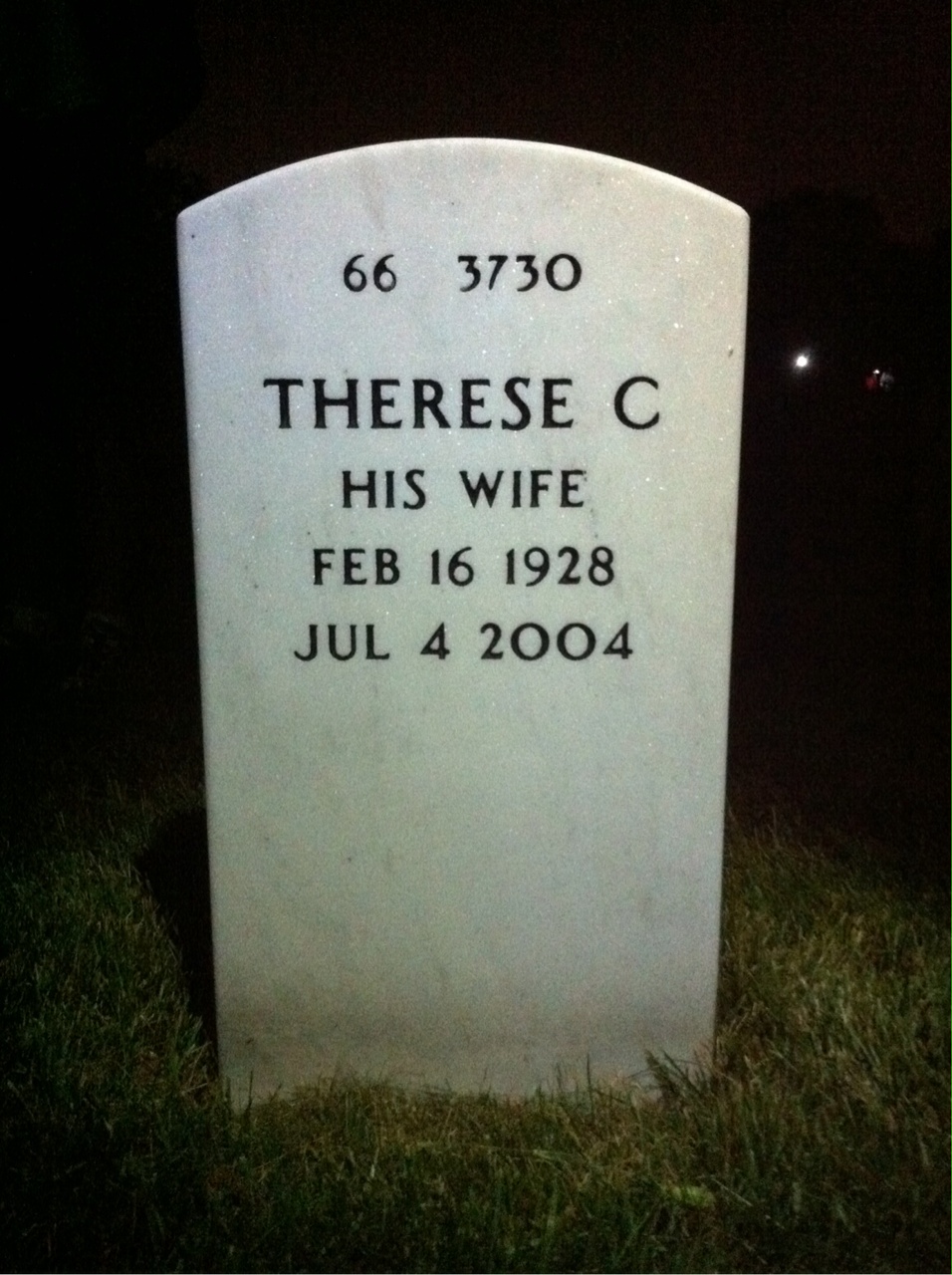 Back of headstone — Kevin Brennan