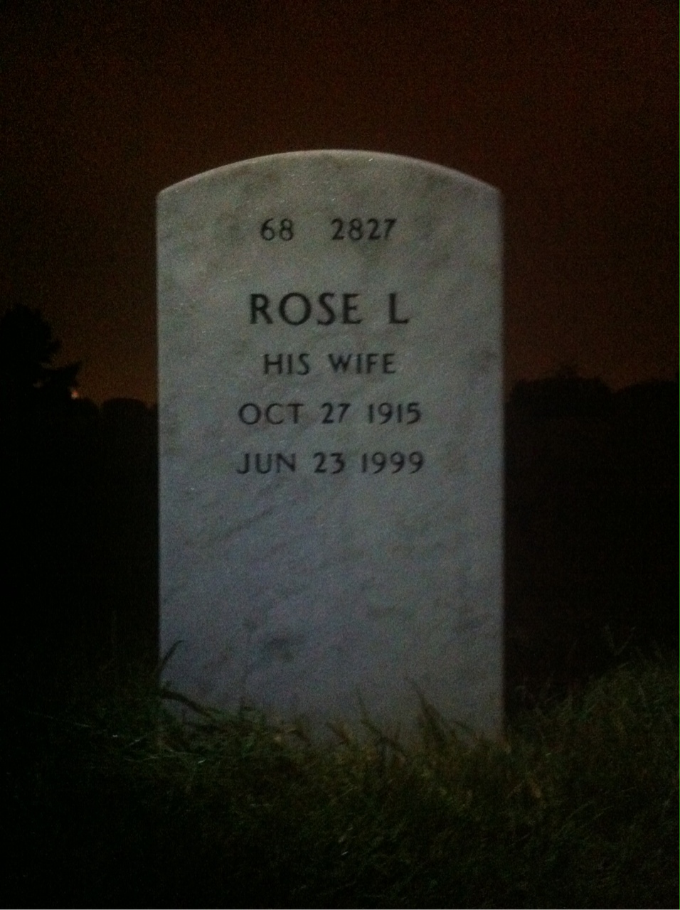 Back of headstone — Raymond Cuneo