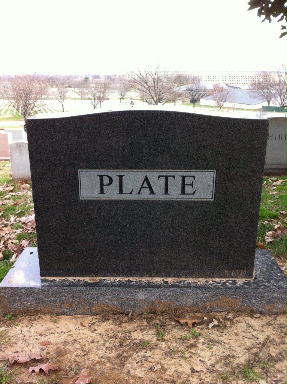 Back of headstone — Robert Plate