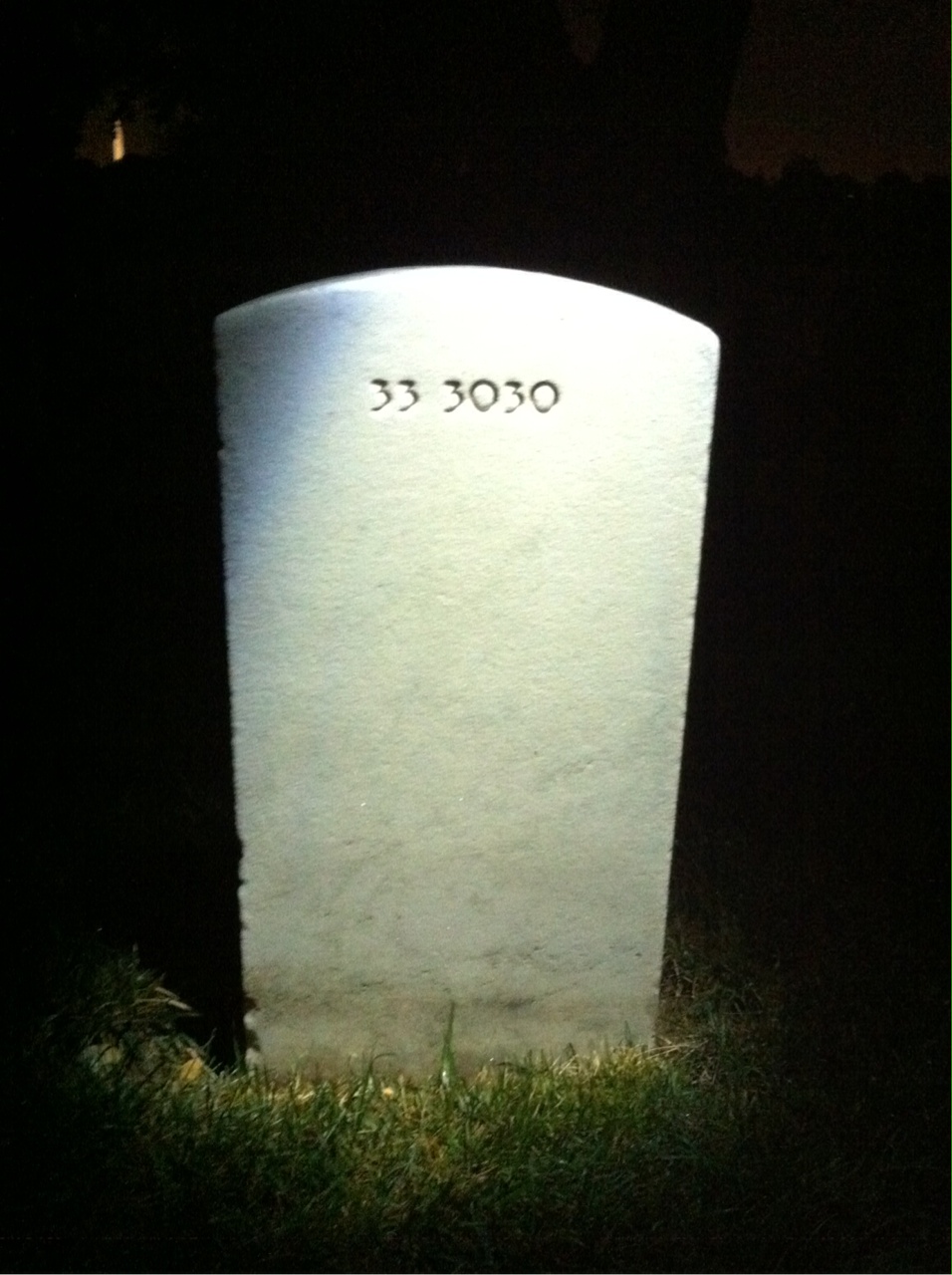 Back of headstone — Ella Anthony