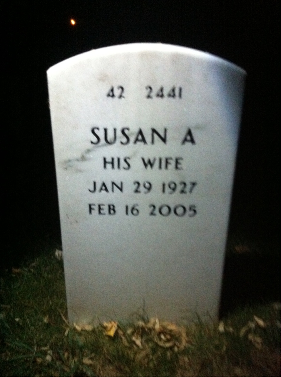 Back of headstone — Robert Ingerson