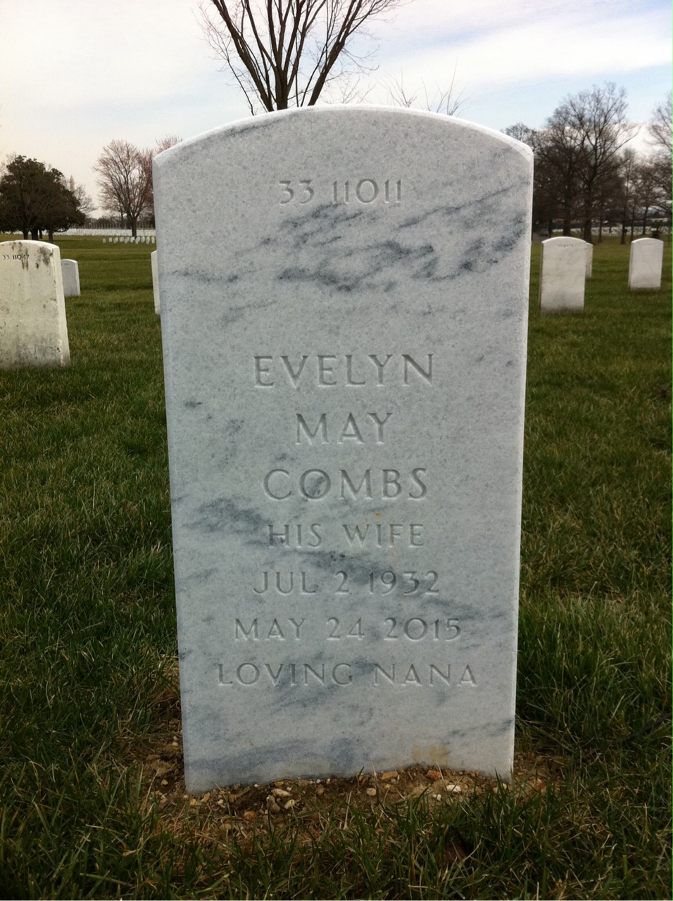 Back of headstone — Neal Crigger
