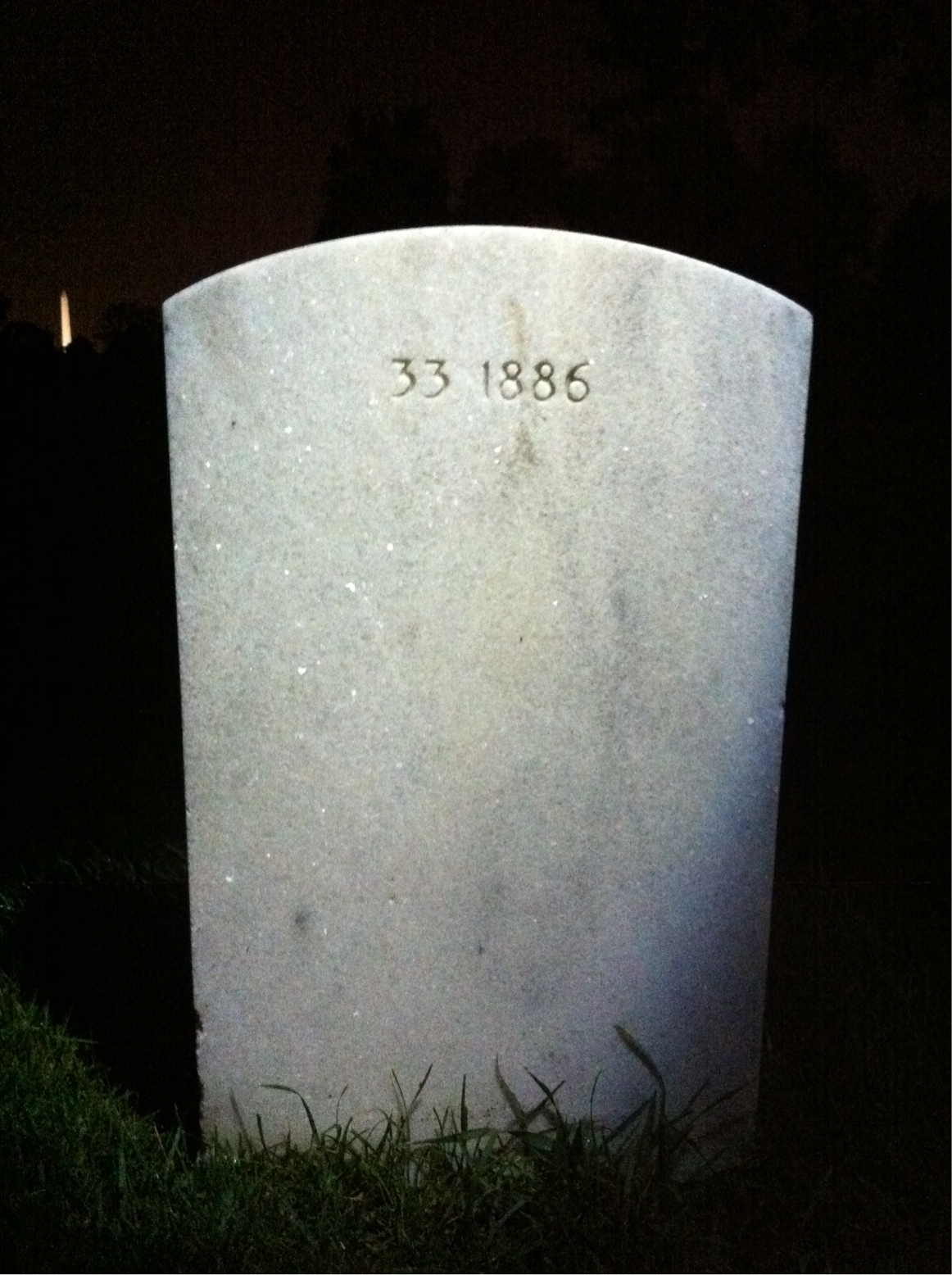 Back of headstone — George Alberts
