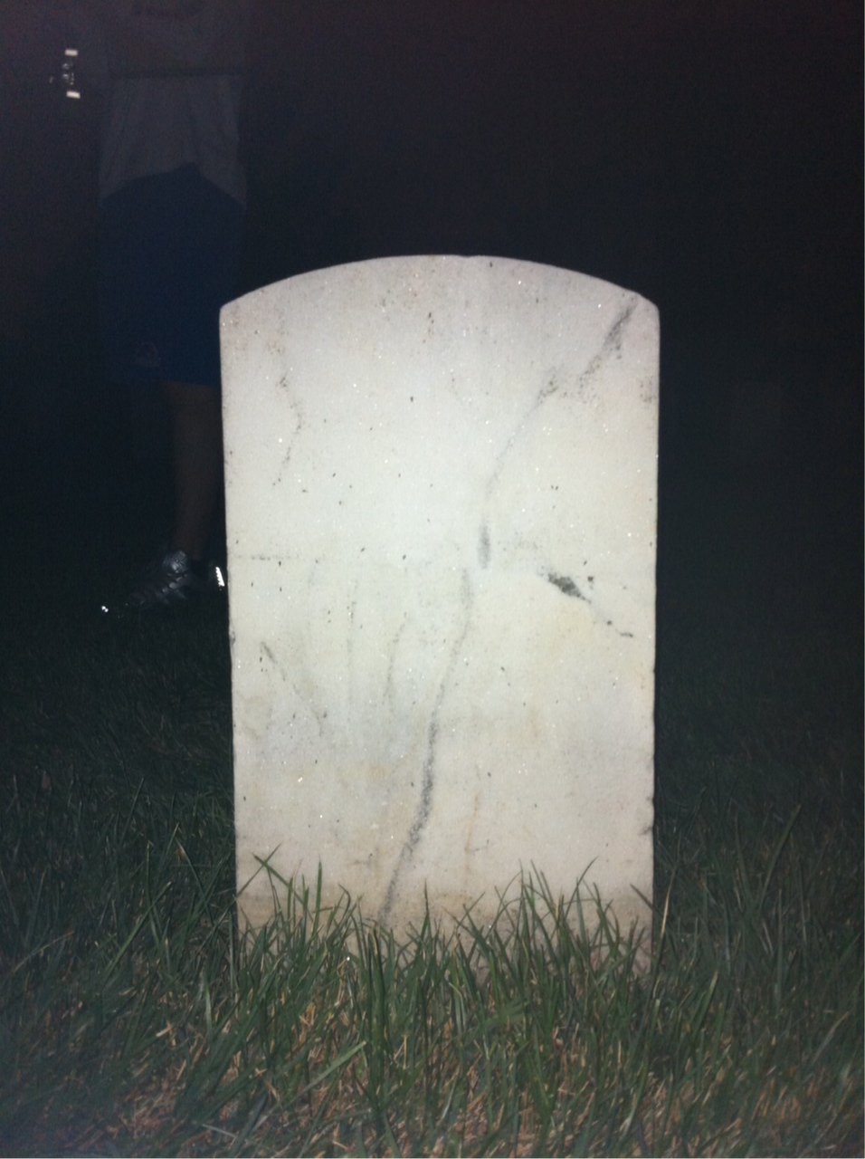 Back of headstone — Marion Baker