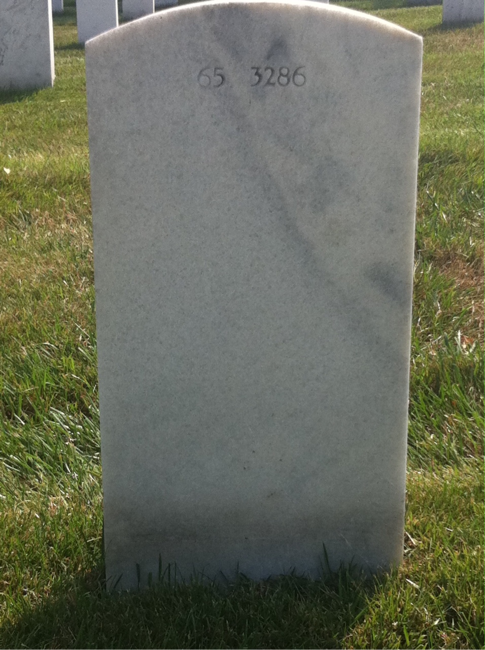 Back of headstone — William Camacho