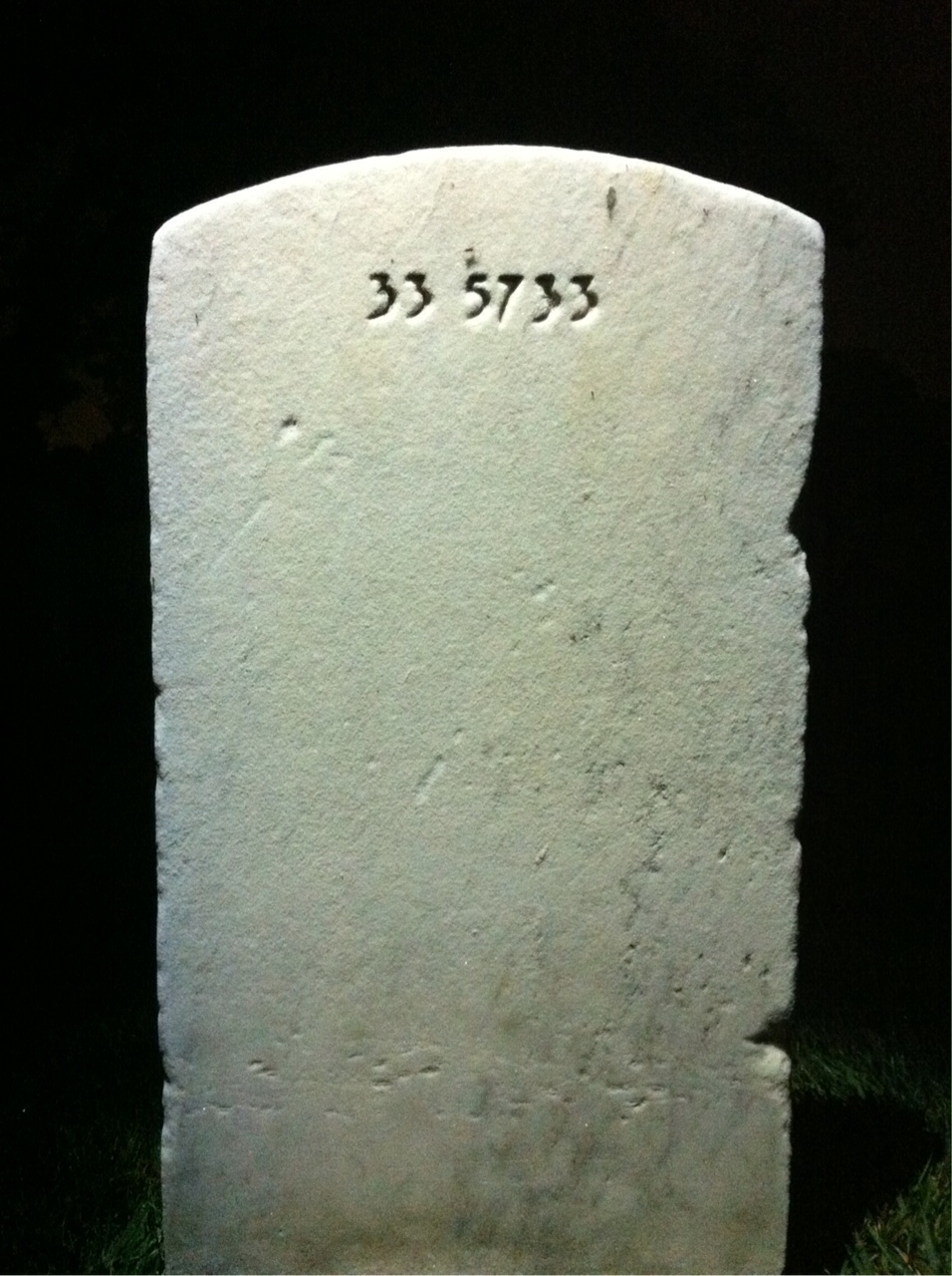 Back of headstone — Joseph Alexander