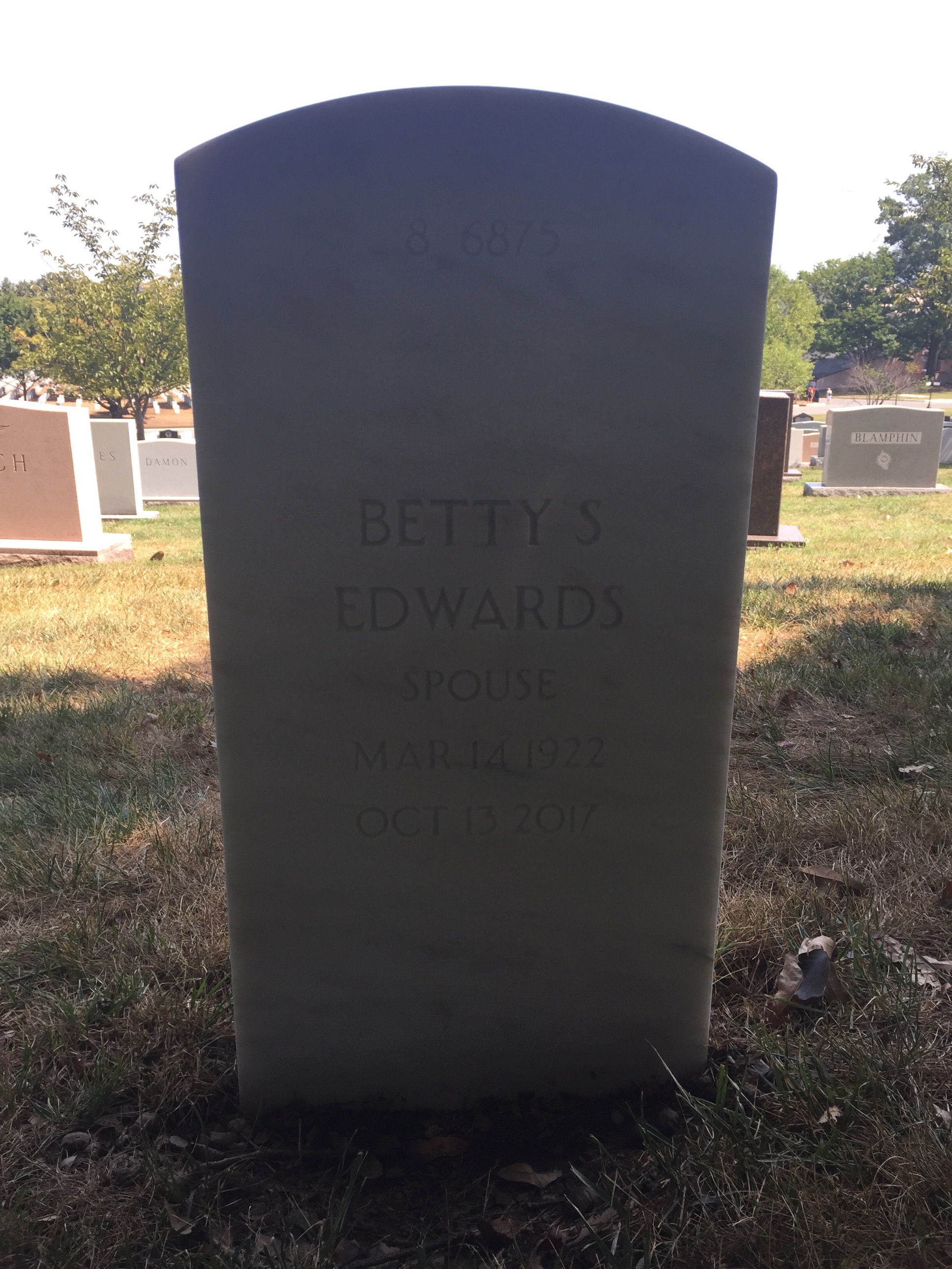 Back of headstone — William W Edwards