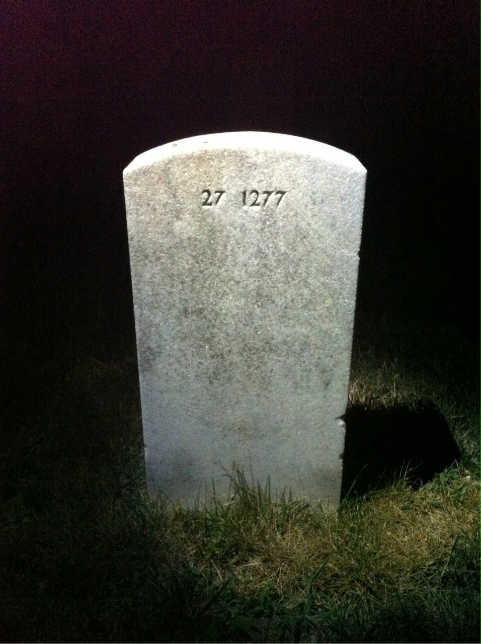Back of headstone — J Anderson