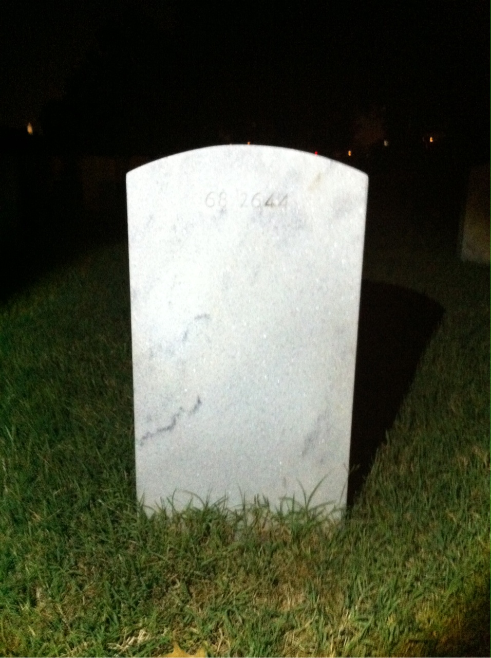 Back of headstone — William Adams
