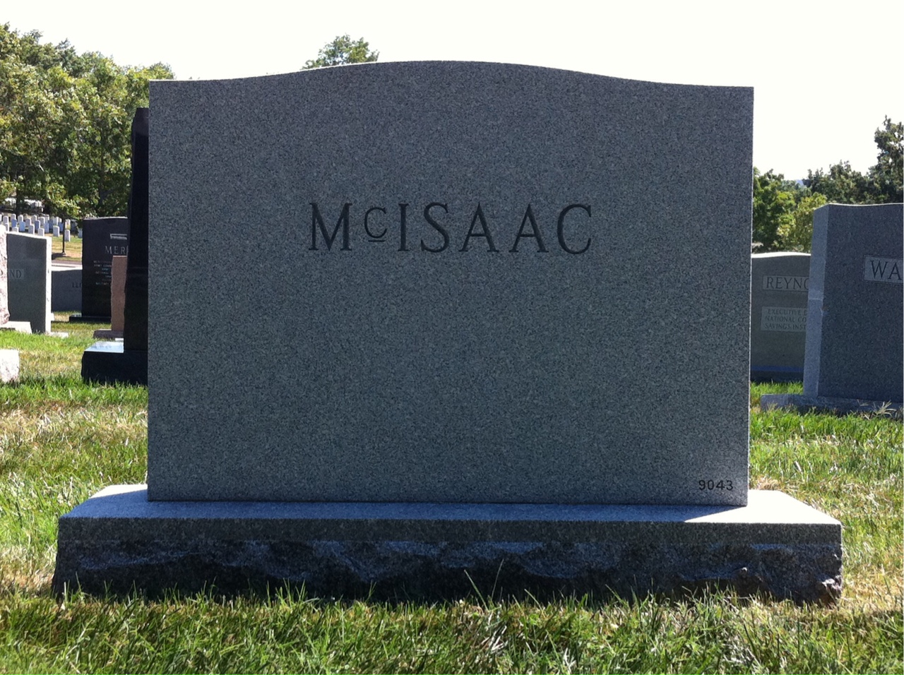 Back of headstone — John Mcisaac