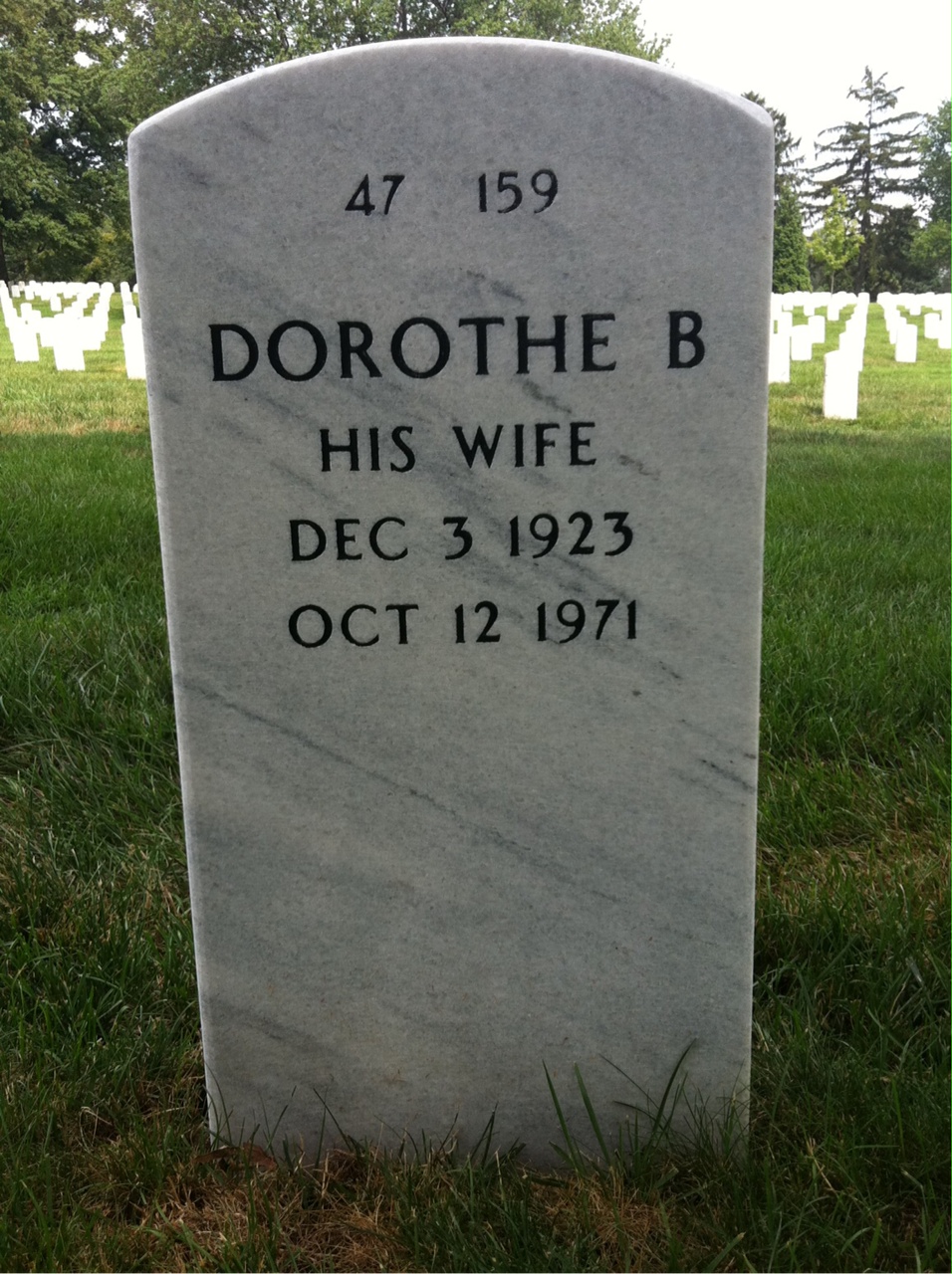 Back of headstone — Frank Brooks